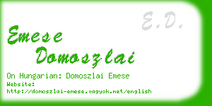 emese domoszlai business card